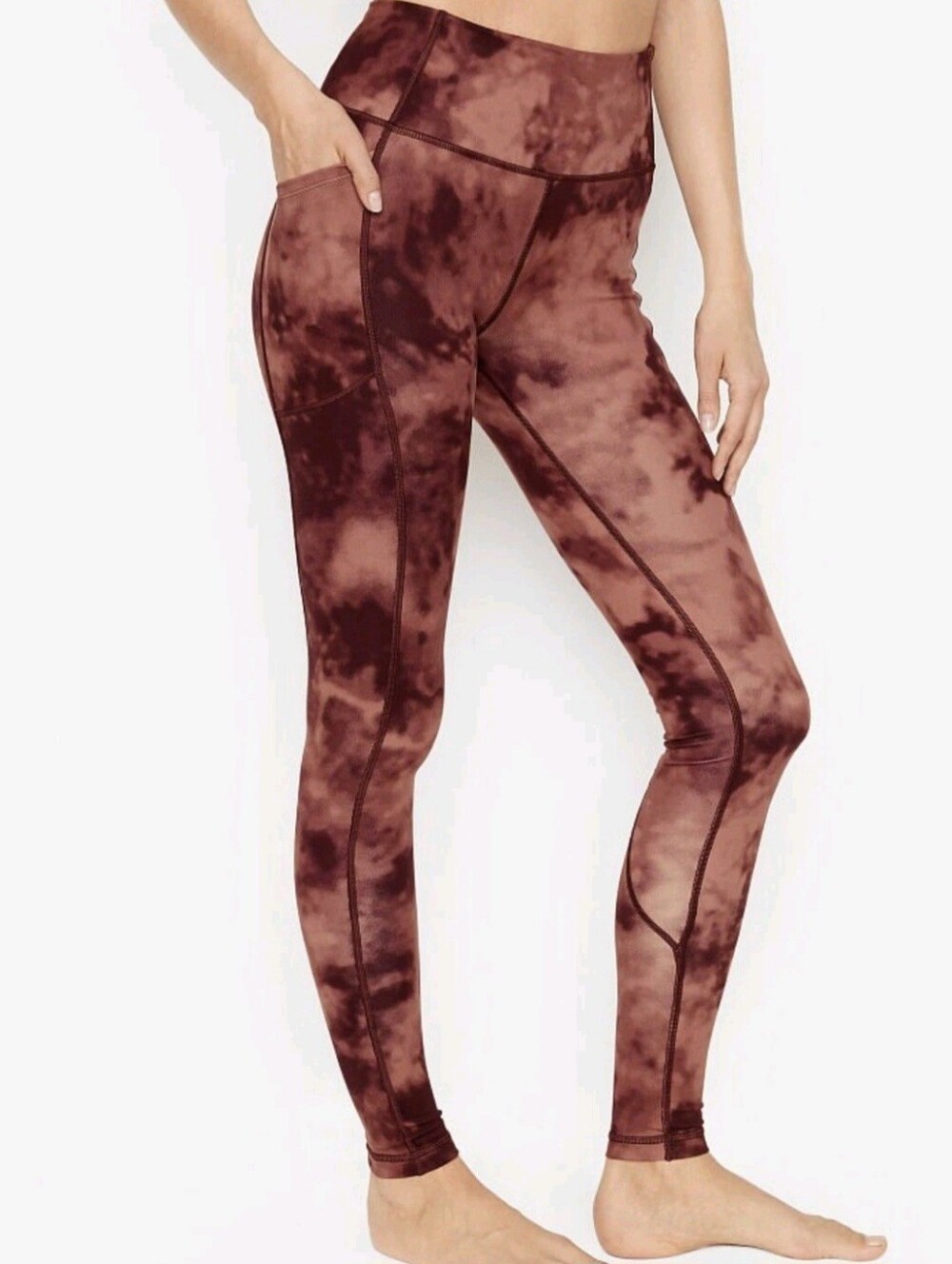 Victorias Secret Incredible High Rise Leggings~ Winter Wine Tie Dye Size 16